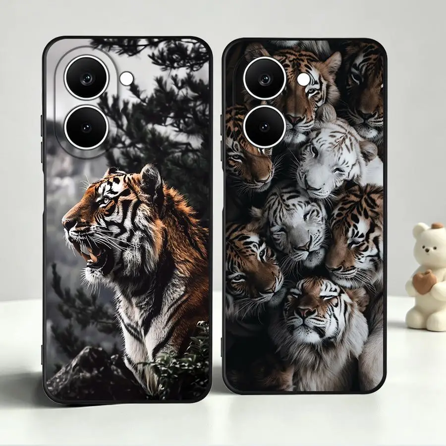 Coque pour Xiaomi Poco F8 F1 X3 X4 X5 X7 C75 C61 C85 M3 M4 M7 C50 M5 C71 F3 Funda Phone Cover Tiger Group Portrait Art