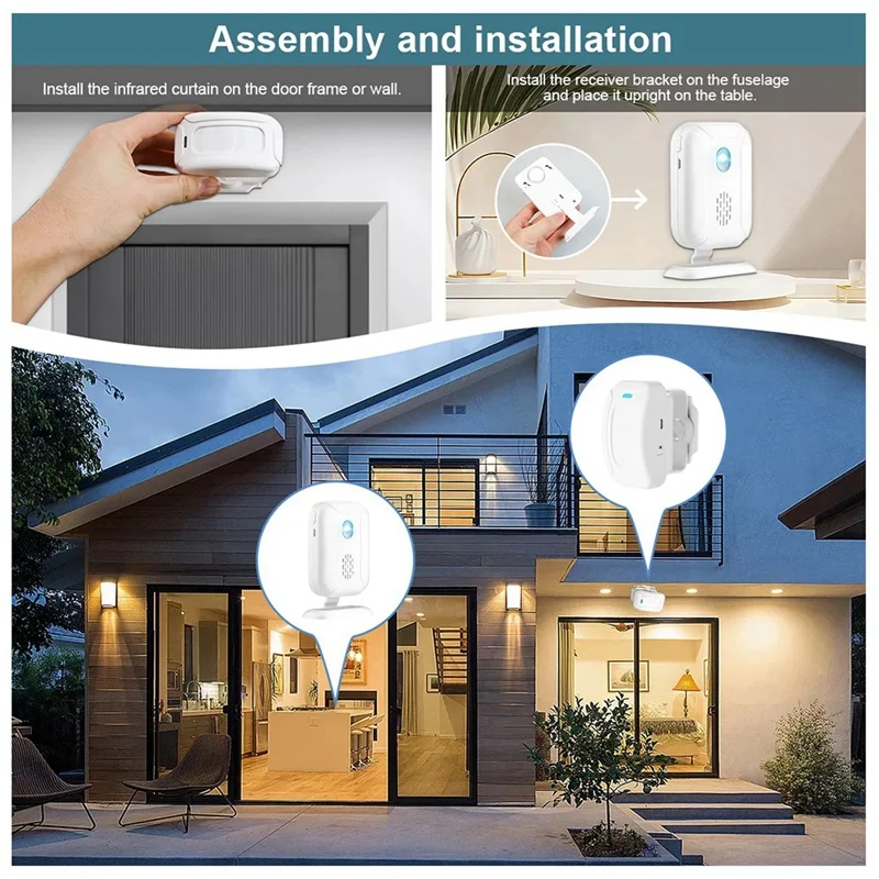 Motion Sensor Wireless Doorbells Motion Detector Smart Home Welcome Doorbell Chime Hotel Store Security Door Elderly