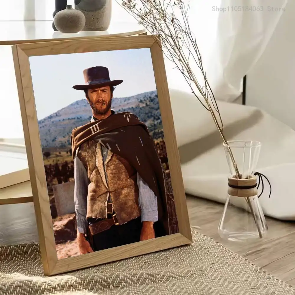 C-Clint Cowboy E-Eastwood Poster Prints Wall Art Picture Painting Gift Living Room Restaurant Bar Large Dec Sticker