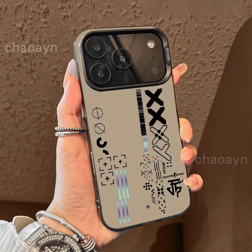 

Fashion Ins Game CSGO Phone Case for iPhone 17 promax 16 15 14 13 Pro 12 11 Pro Xs X XR Max 8 7 SE Laser Hard PC+TPU Cases