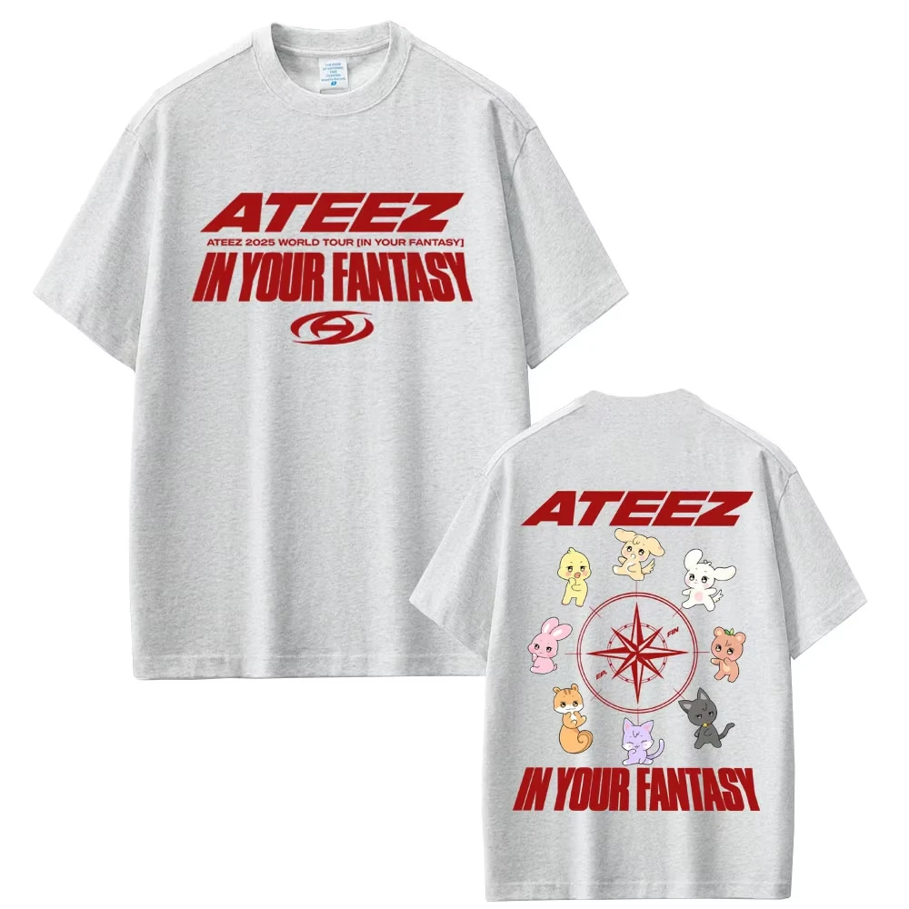 Ateez 2025 جولة حول العالم في ألبوم الخيال الخاص بك طباعة تي شيرت الرجال النساء موسيقى البوب Kpop الملابس تي شيرتات قصيرة الاكمام بلايز القطن #5