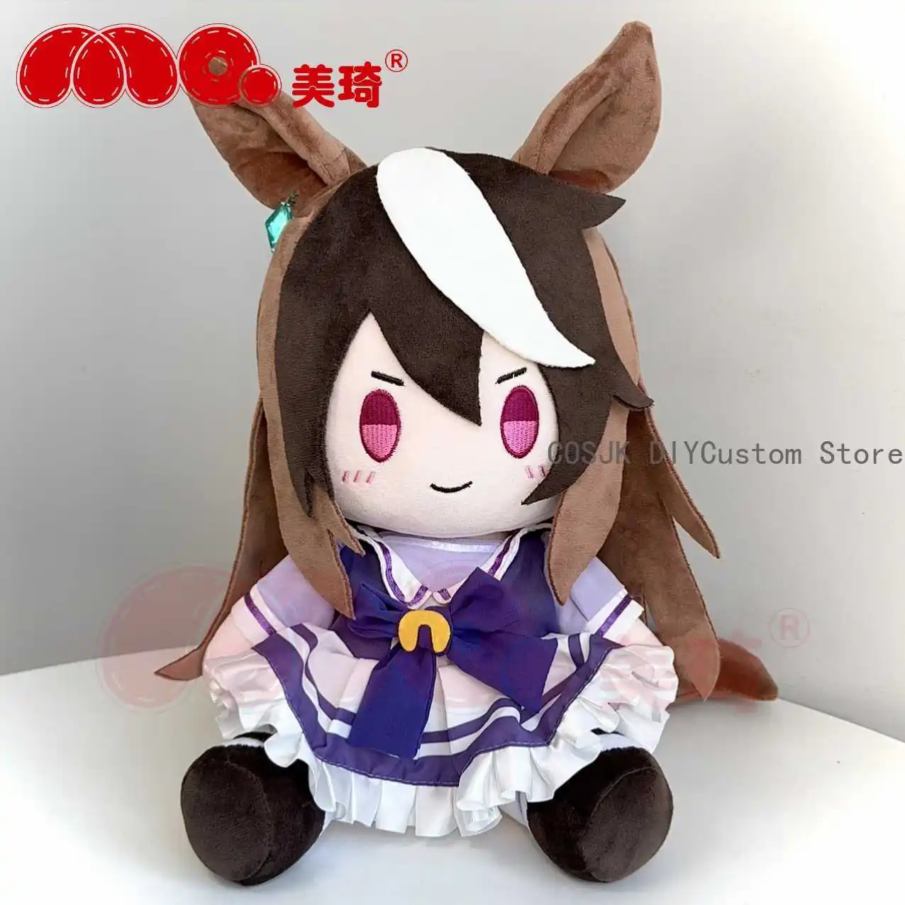 Umamusume: Pretty Derby Tokai Teio Rice Shower Symboli Rudolf Plush Sitting Pos… - Image 4