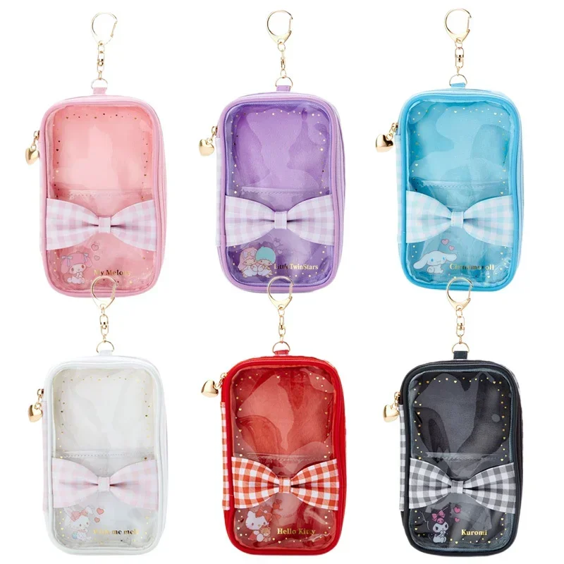 Anime Sanrioed Cartoon PVC Coin Purse Cute My Melody Kuromi Cinnamoroll Hellokittys Storage Bag Kawaii Bag Pendant Gift