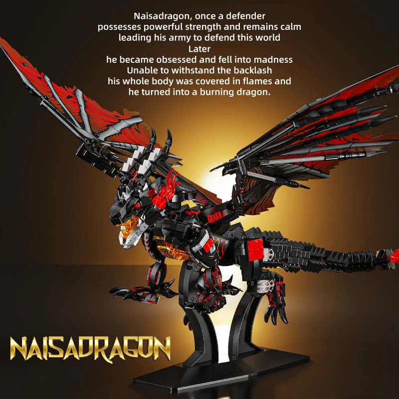 

История западной мифологии, игрушка Warcraft Dragon Spray Fire Dragon, собранный строительный блок, модель, детский подарок, динозавр