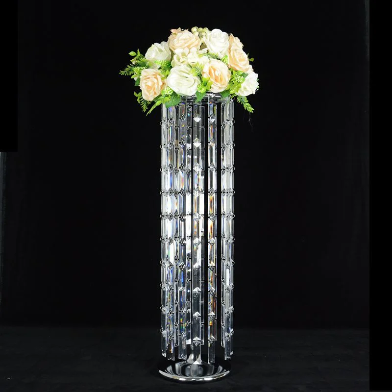 

10PCS Silver Vases Bouquet Display Metal Flowers Rack Crystal Wedding Centerpieces Event Flower Road Lead Home Decoration