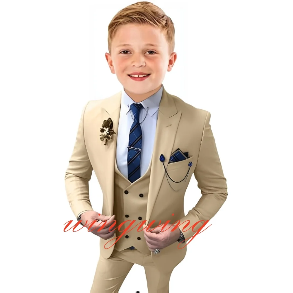 

Нарядный костюм для мальчиков из 3 предметов: смокинг для малышей, свадебный костюм для подростков, школьная форма