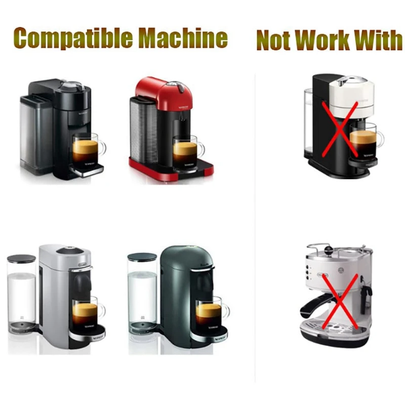 Stainless Steel Refillable Coffee Pods For Nespresso Vertuoplus Reusable Capsules Durable Easy Install