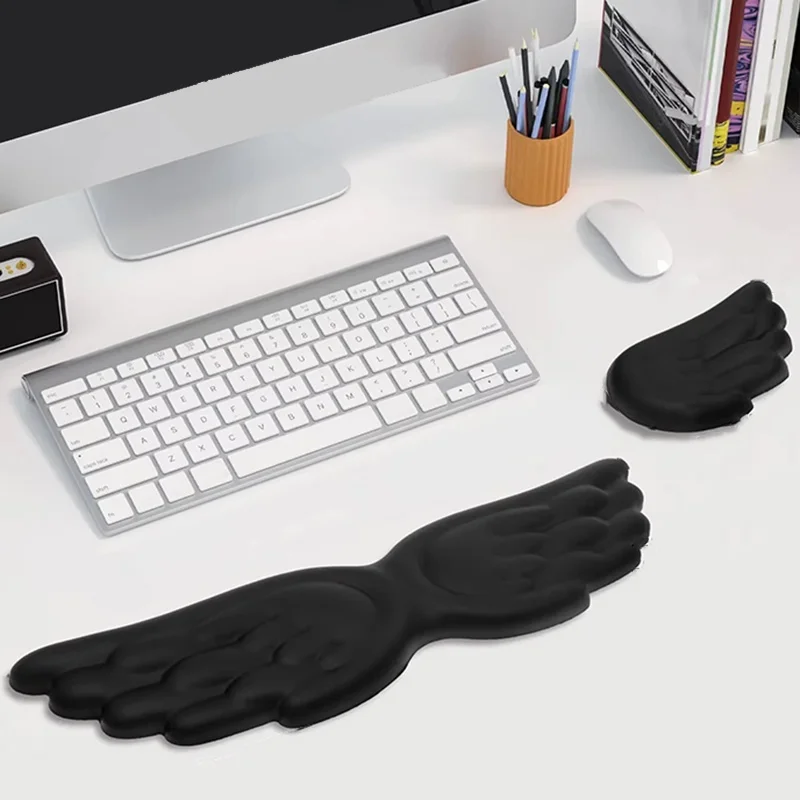 Angel Wing Memory Foam Cushion Support Memory Foam Wrist Support For Mechanical Keyboard Mouse Ergonomic Desk Accessory Tool Kit
