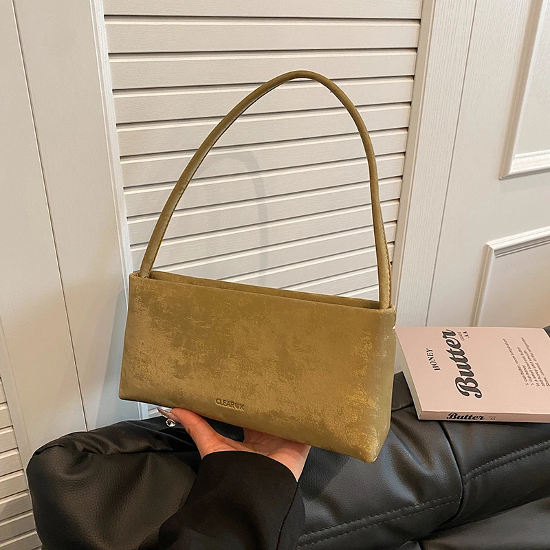 

Retro Solid Color Matting Shoulder Handbag Women's Handbags Casual Rectangle Purses and Handbag Ladies Hand Bags