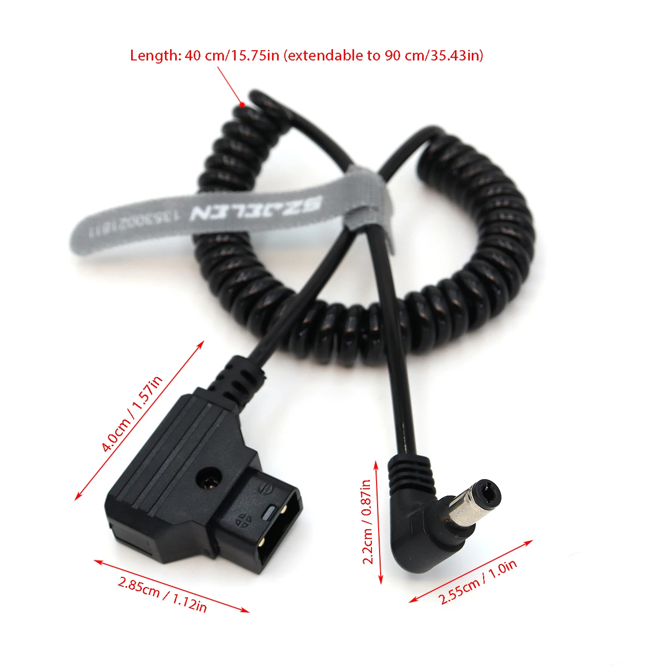 Power Cable Tap D-Tap Male to Right Angle DC 5.5x2.5mm 12V Cable for DSLR Rig Power V-Mount Anton Battery