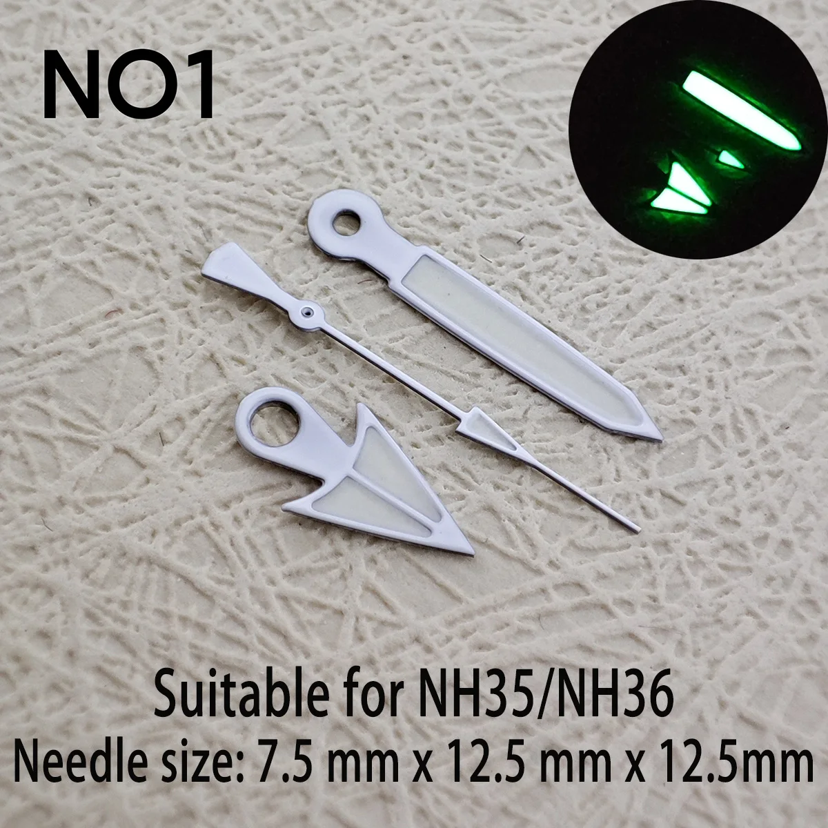 Watch Hands NH35 Hands NH36 Hands Green Luminous Hands Second Hands Watch Accessories Suitable For NH35,NH36 Movements