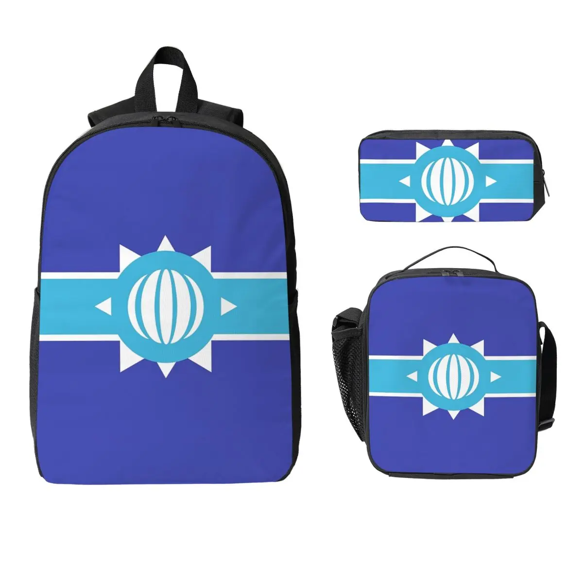 

Antarctic Empire Flag Backpack Boys Girls BookBag School Bag Computer Shoulder Bags 3ps Insulated Lunch Bag Pencil Case