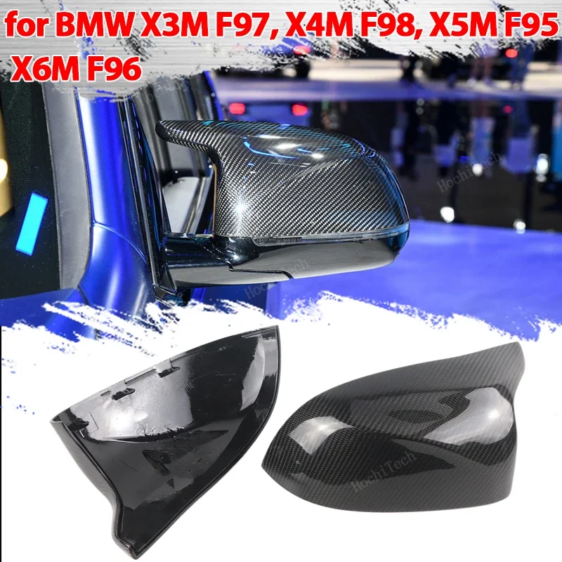 Replacement Carbon Fiber Side Mirror cover Caps for BMW X3M F97 X4M F98 2019-2024 X5M F95 X6M F96 2020-2024