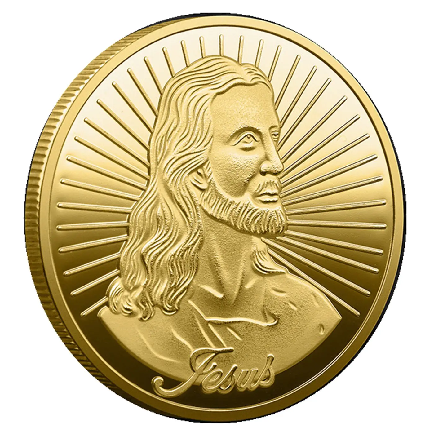 Jesus Holy Light Decoration Collection Coins, Catholic Bible Commemorative Gold Coins, devout believers commemorative coins