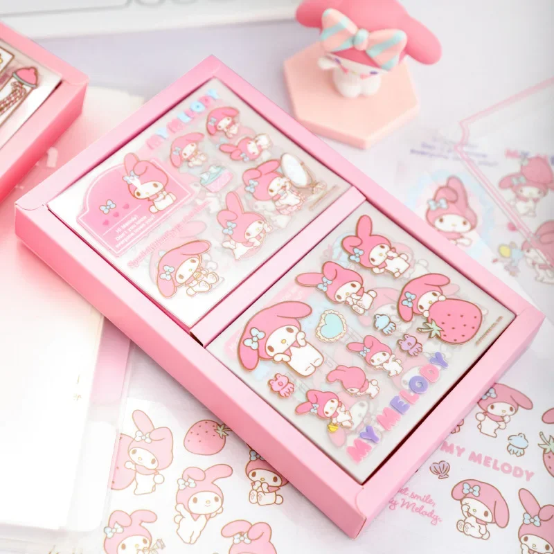 50PCS Sanrio Hello Kitty Sticker Set Miniso Anime Cartoon Cute Kuromi Cinnamoroll My Melody Kawaii Fashion Girls Holiday Gifts