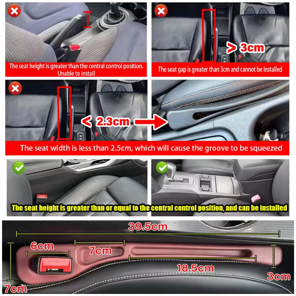 Striscia di riempimento a prova di perdite per tappo per cucitura laterale per seggiolino auto, per tutti i modelli di auto, portafoglio, supporto per telefono, accessori per auto