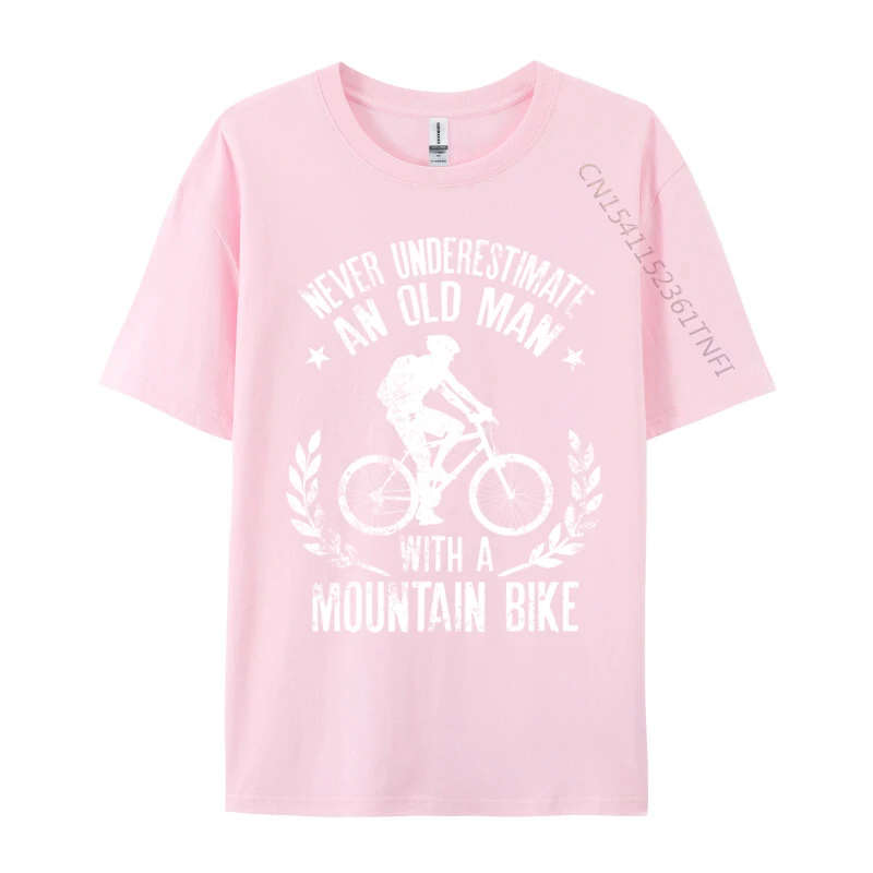 Never Underestimate An Old Man With A Mountain Bike Casual Adult Brand New Group Tops Shirts Cotton T-Shirt Printed On T Shirt