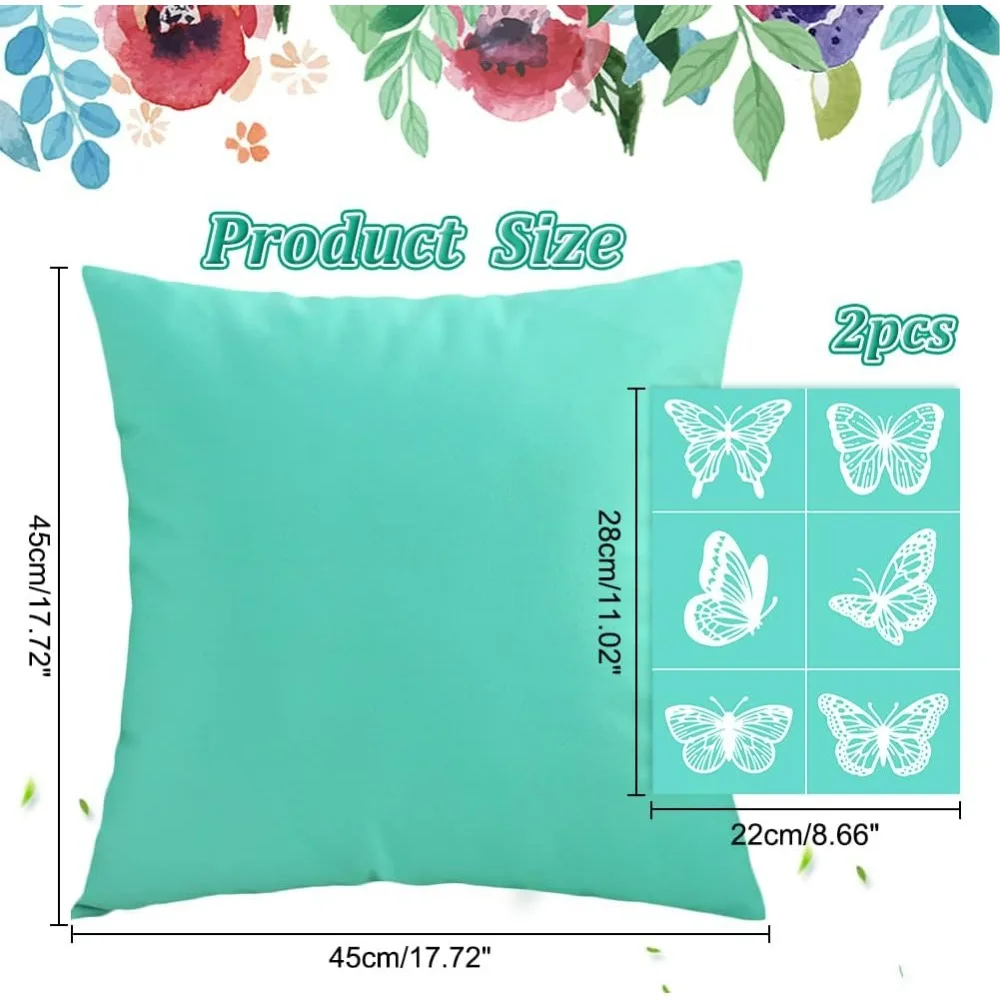 2PCS 8.6x11 Inch Self-Adhesive Silk Screen Printing Stencil Reusable 6 Styles Butterflies Stencils Easter Decorations