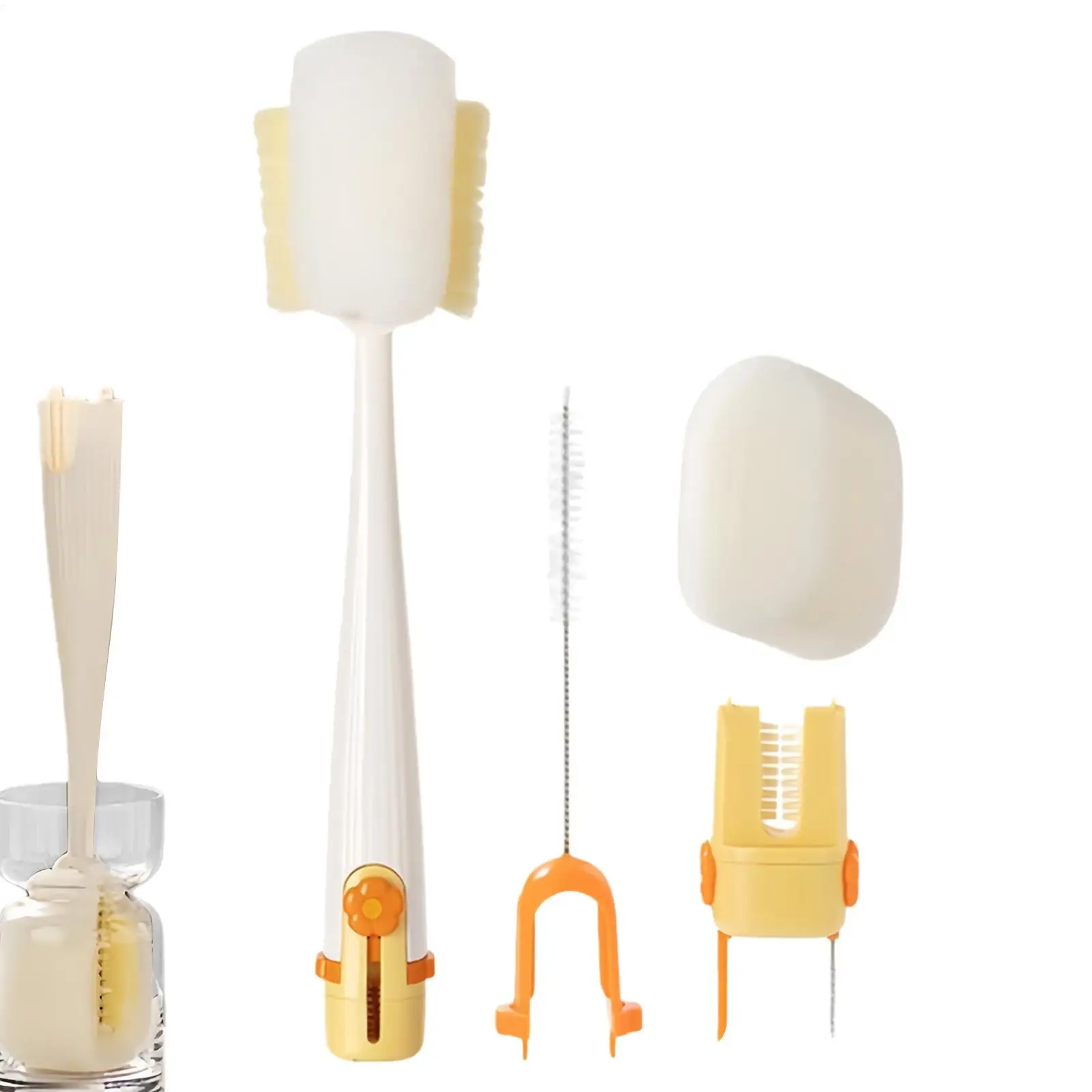 

Baby Bottle Cleaning Brush Ergonomic Cup Washing Tool Cleaner Brush for Baby Bottle for Outing Traveling Camping Picnic Party