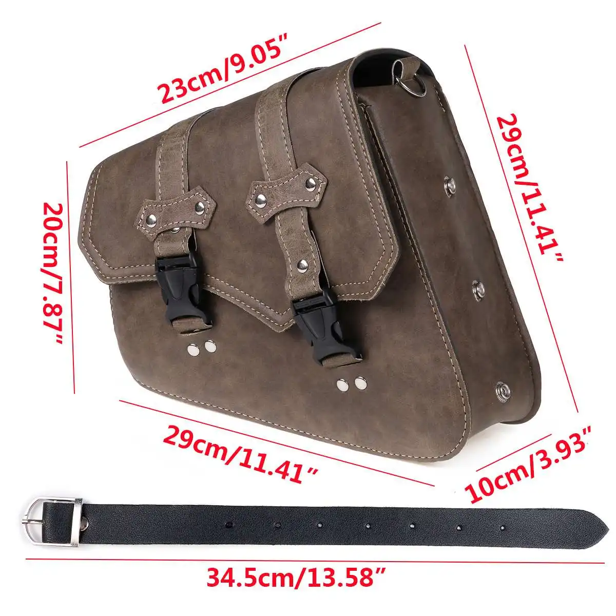 For Cafe Racer Custom Chopper Bobber Waterproof Motorcycle Saddlebags Tool Bags Luggage Storage Pouch Vintage Brown Saddle Bag