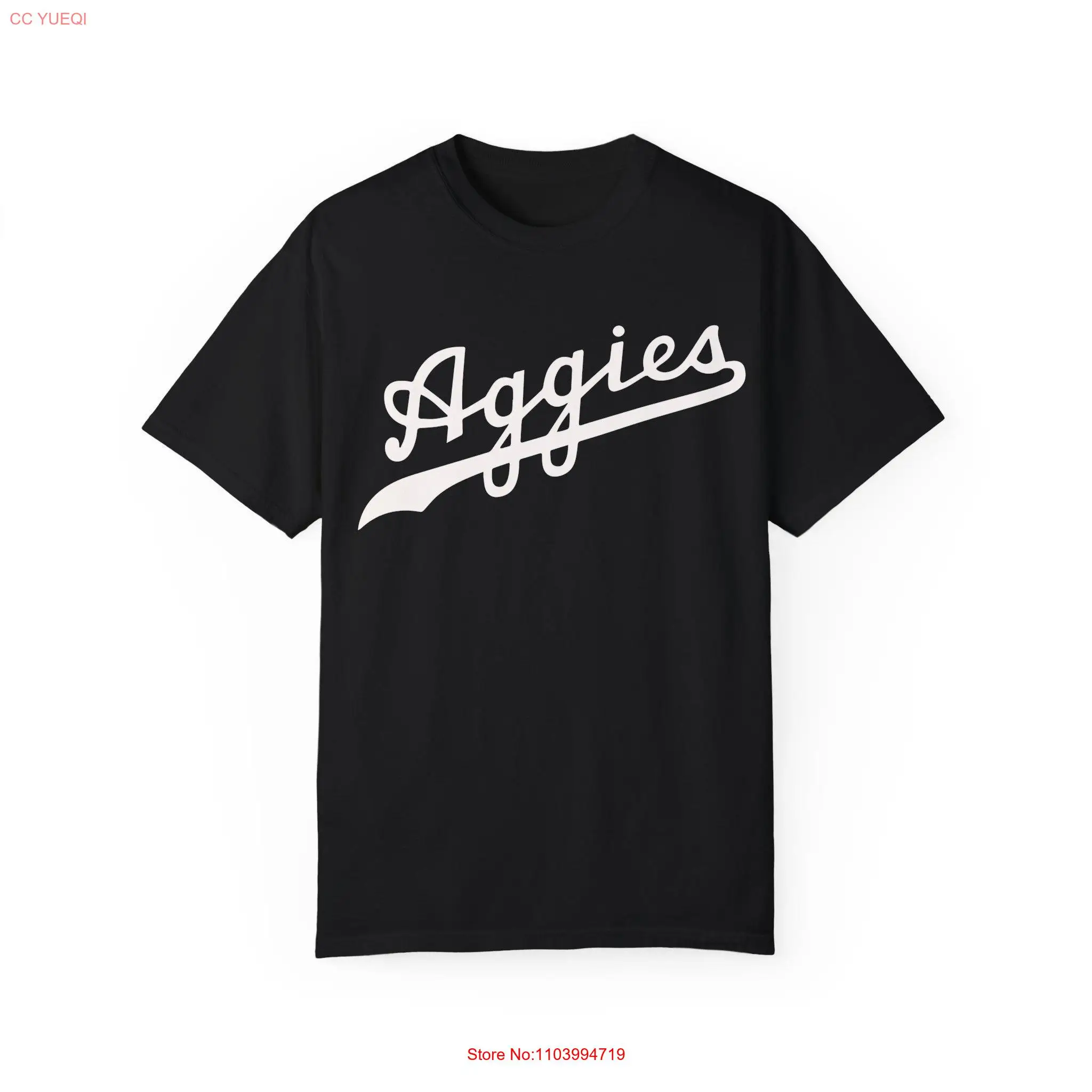 Black Out Aggies T Shirt Script long or short sleeves