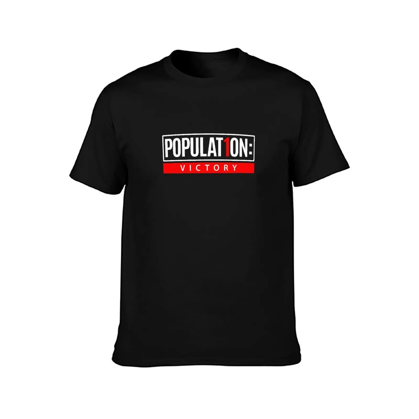 POPULATION 1 Victory T-Shirt Basic Solid Color Short Sleeve T-Shirt