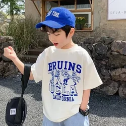 Boys' Summer Short Sleeve T-shirt New Small And Medium Children's Round Neck Top Children's Casual Versatile Half Sleeve Fashion