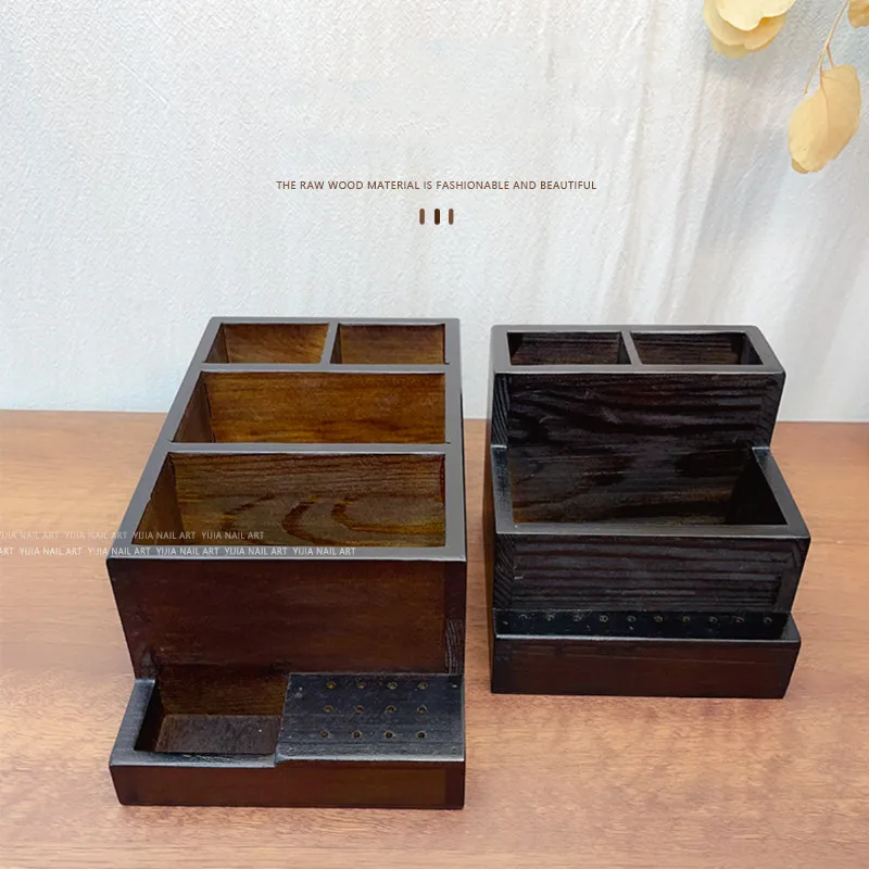 ไม้เล็บเจาะเครื่อง Bits ผู้ถือเล็บเจล Polish Remover ทําความสะอาดผ้าฝ้ายจัดเก็บเล็บเครื่องมือคอนเทนเนอร์