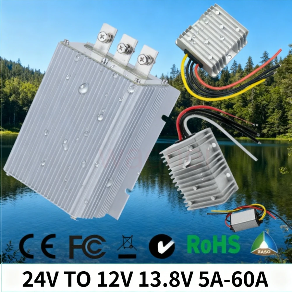 

24V TO 12V 13.8V 5A-60A DC DC Step Down Converter Stabilizer Regulator Reducer Module Automotive Regulator Quality CE Newest Hot