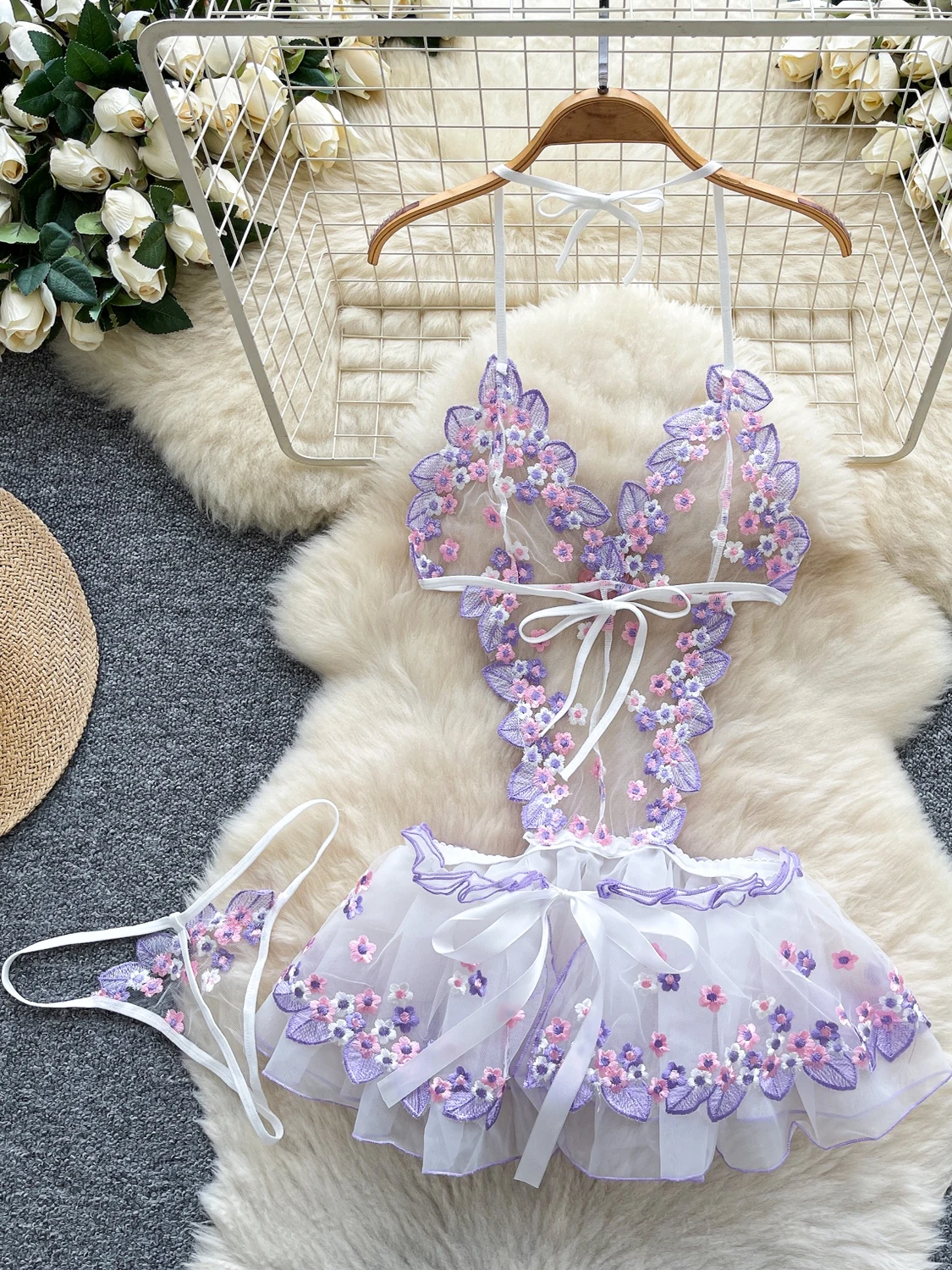 Dopne Sle Strapl المطرزة Me Dr المرأة الصيف جديد مثير الرغبة النقية ort تنورة عالية الخصر ألف خط الدكتور