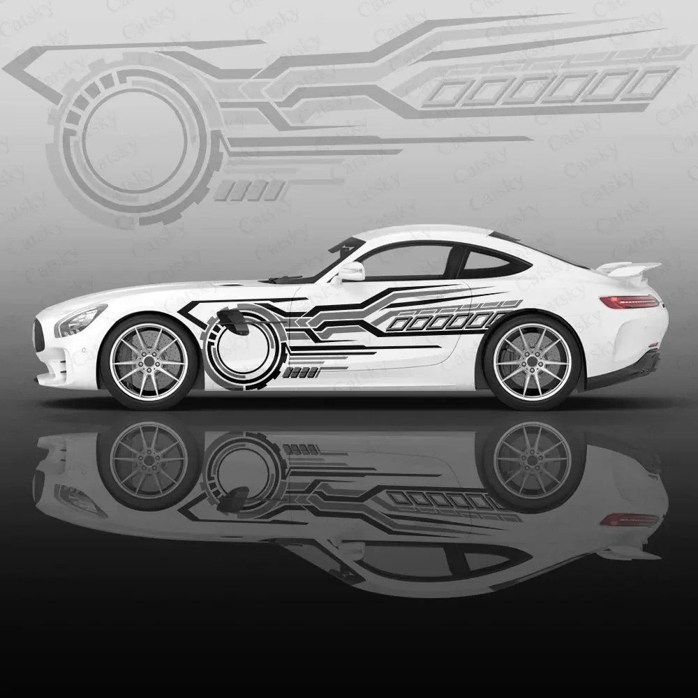 

Abstract Geometric Design Car Vinyl Wraps Decal Self-adhesive PVC Sticker Suitable for Trucks SUV Decoration Auto Accessories