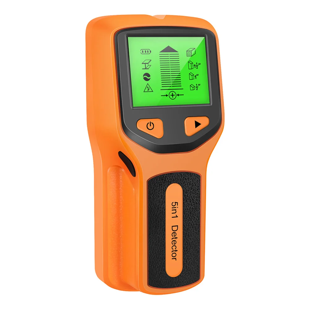 

5 in 1 Wall Scanner Wood Metal with LCD Display Compact Handheld Slip Design for Studs Wires Nails Detection