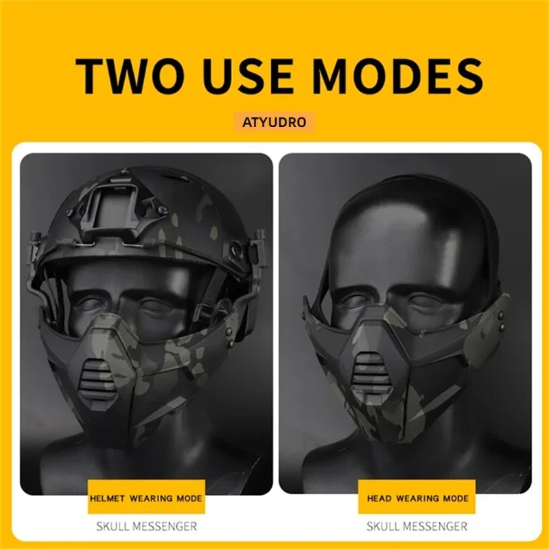 Tactical Cycling Face Mask Multidimentional Split Type Airsoft Paintball Protective Shooting Sports Accesories Outdoor Equipment