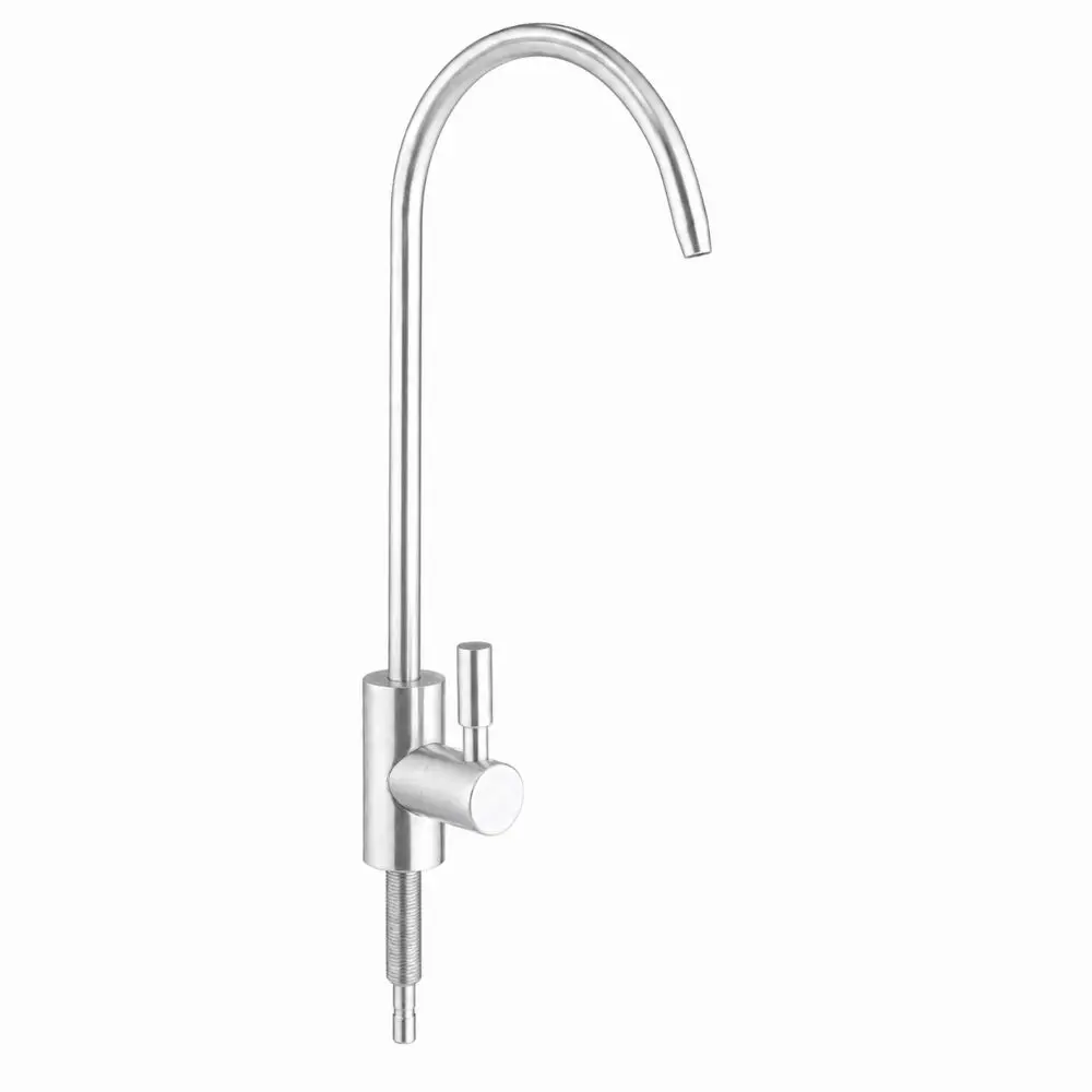 1/4 Inch Connection Drinking Water Faucet PVD Plating 360 Degrees Rotation Water Filter Faucet Mini Swan Neck Design