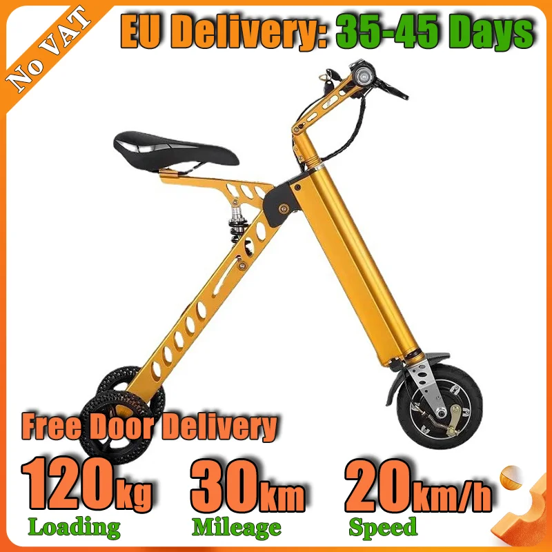 36V 250W Foldable 3Wheel E Scooter 30-40KM Long Range Aviation Aluminum Alloy 3s Fast Folding Electric Tricycle Lightweight 11kg