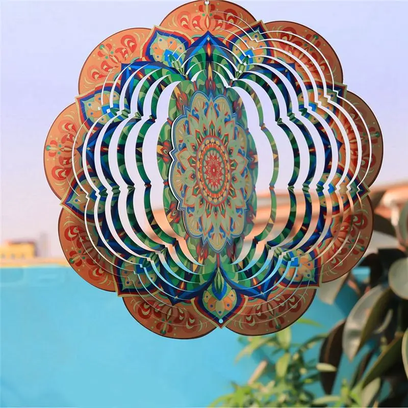 POPULAR-3D Wind Spinners-360 Degree Swivel Hanging Wind Catcher in Outdoor Garden Balcony Garden Yard Lawn Patio Decors