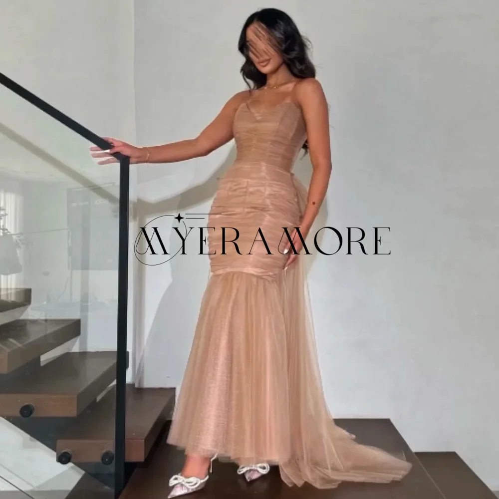 

Fashion Sweetheart Evening Dresses Mermaid Tulle Bow Floor-Lenght Prom Dresses Customized robes de soirée