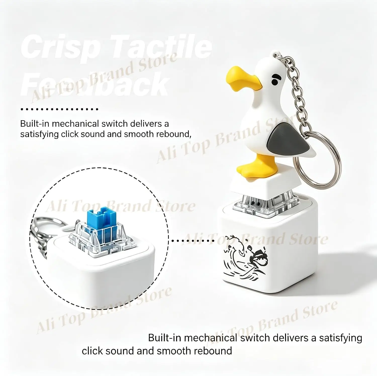 New Mine Bird Voice Keys Luminous Electronic Pendant Keyboard Decompression Sound Little Seagull Creative Keychain USB Model