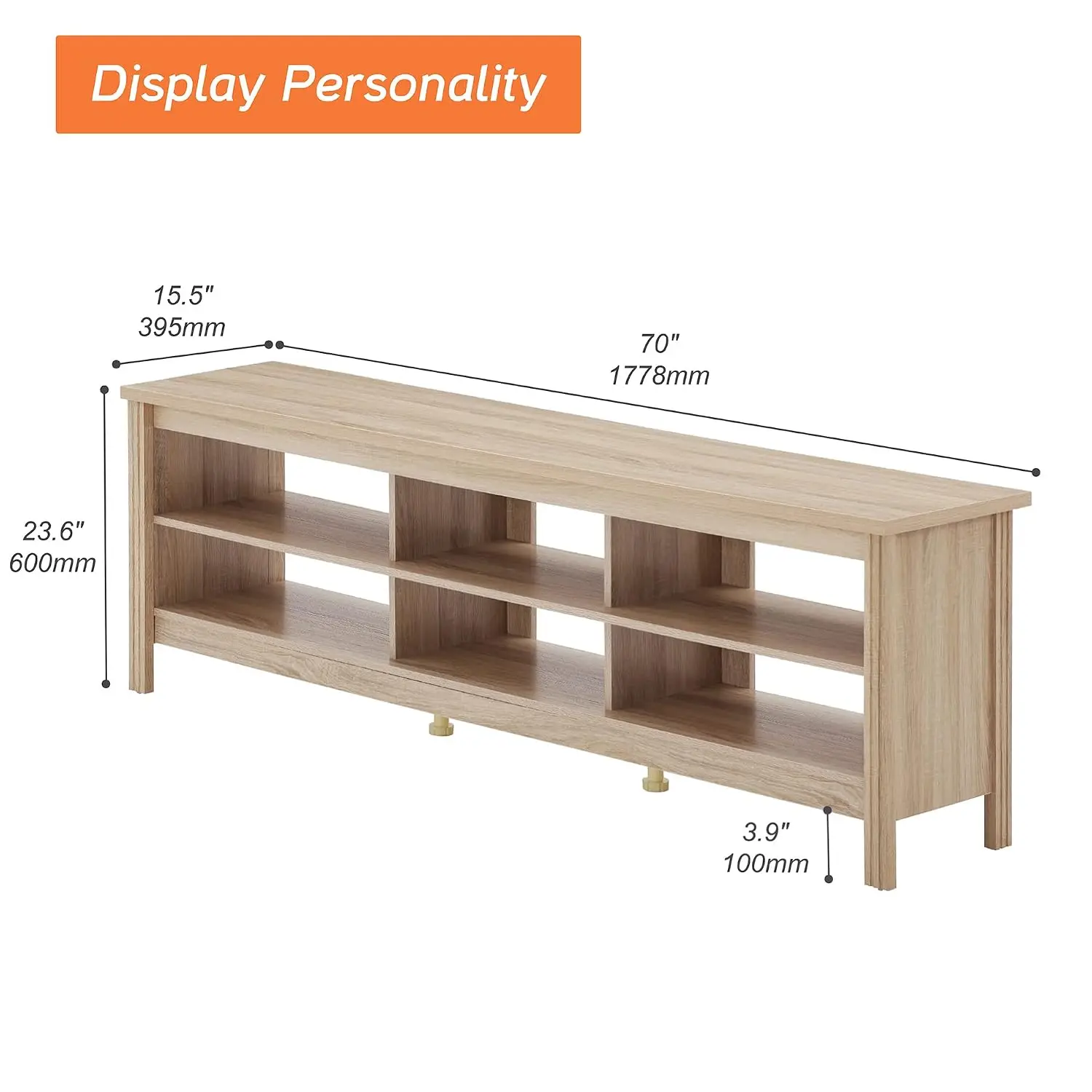 TV Stand Entertainment Center LED Lights Storage, Media Console Living Room Bedroom 70 Inch, Customized
