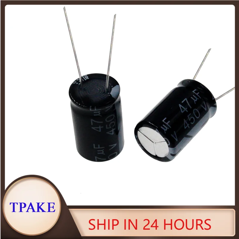 2/50PCS 47UF450V 450V47UF 47MFD Aluminum Electrolytic Capacitor 16*25mm Radial