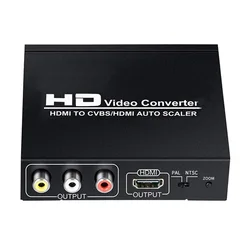 1080p HDMI TO CVBS HDMI AV Video Converter AUTO SCALER Display Adapter for Camera Computer DVD Laptop PC To TV Monitor Projector