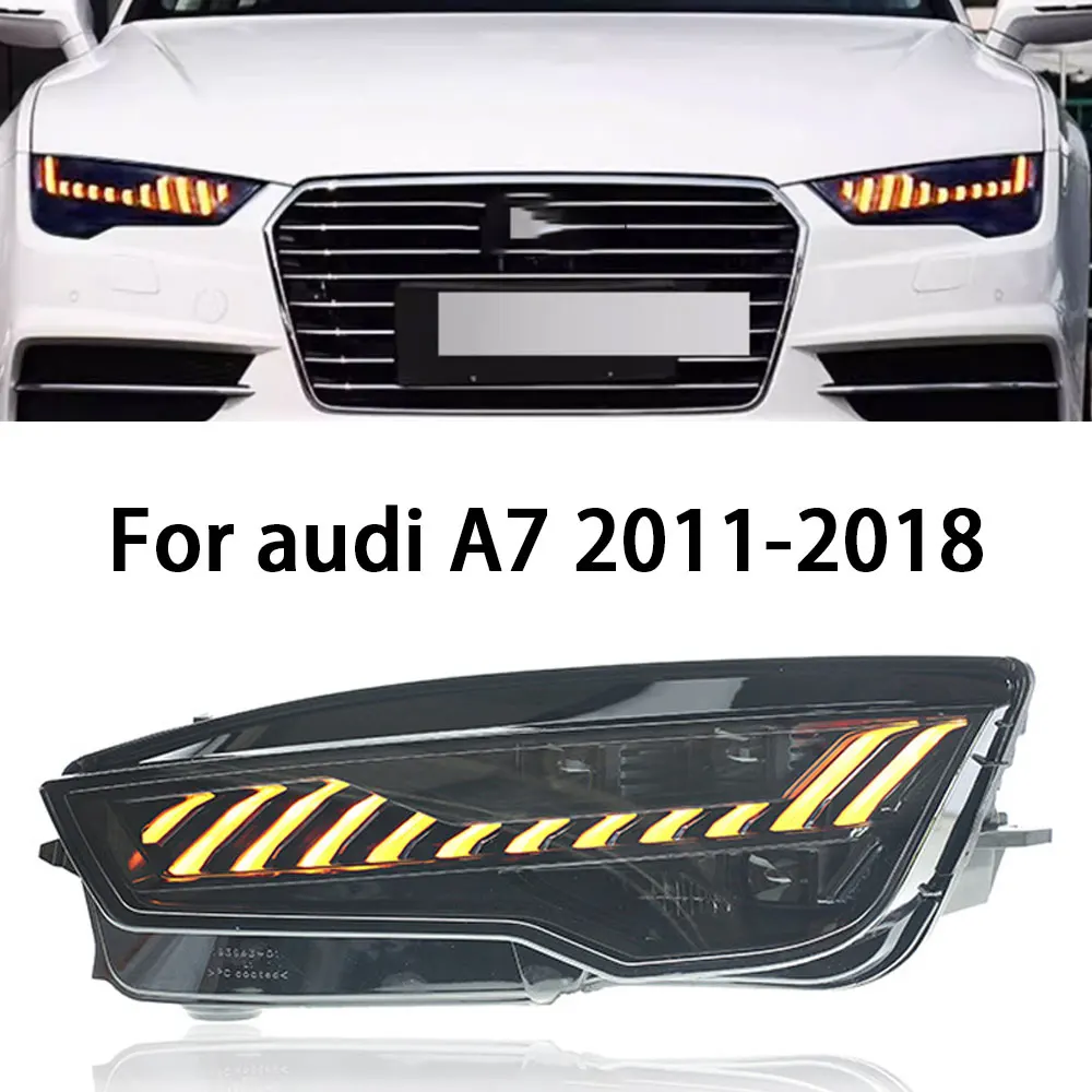 

Автомобильные фары для Audi A7 светодиодные фары 2011 2012-2018 обновление фары RS7 DRL указатель поворота дальнего света объектив проектора «ангельский глаз»