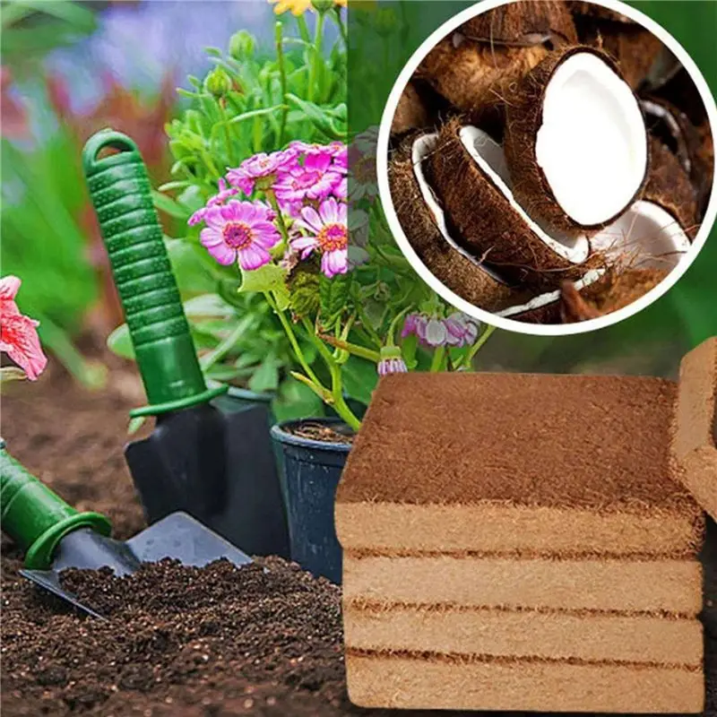 AA81-4Pcs Organic Coconut Fiber For Plants, Organic Coconut Bricks, Natural Organic Compressed Coconut