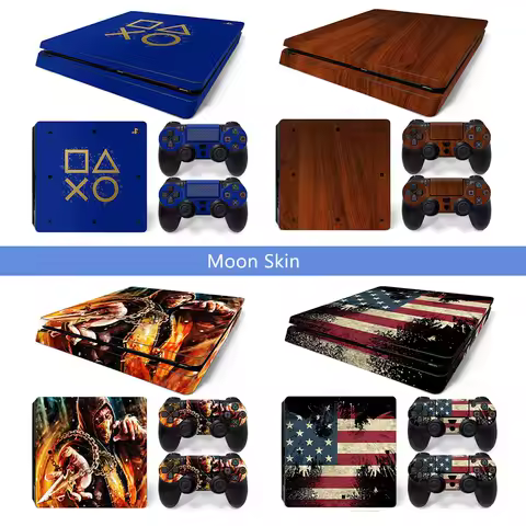 Console Skin for PS4 Slim Full Protective Vinyl Decal for PS4 Slim Wrap Cover for PS4 Slim Controller Game Accessories Sticker