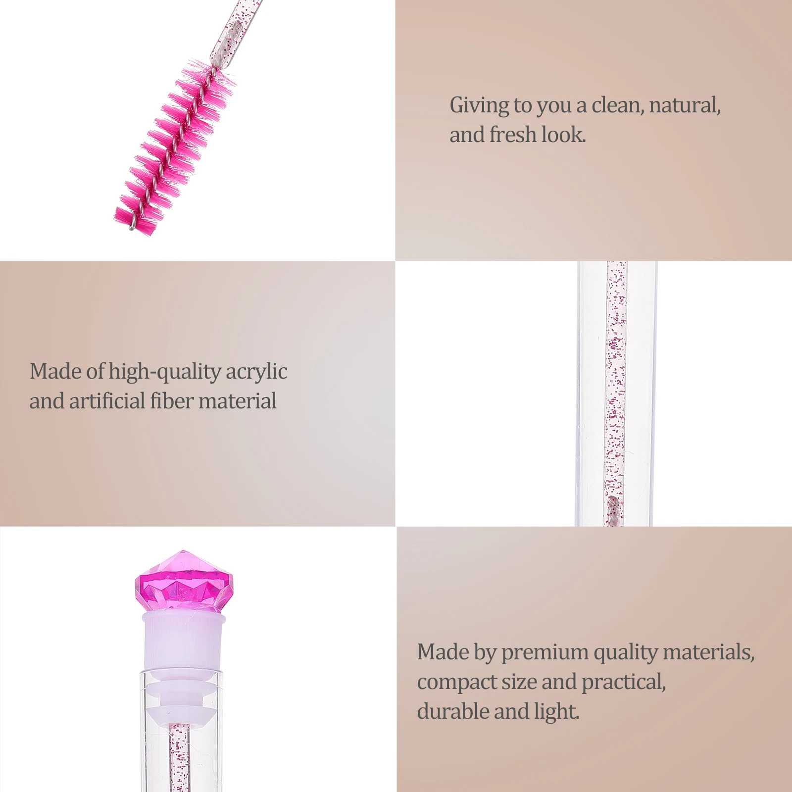 

8pcs Crystal Acrylic Mascara Brush Comb Women Makeup Tools Eyelash Applicator Brow Comb Portable Tube Easy Hold