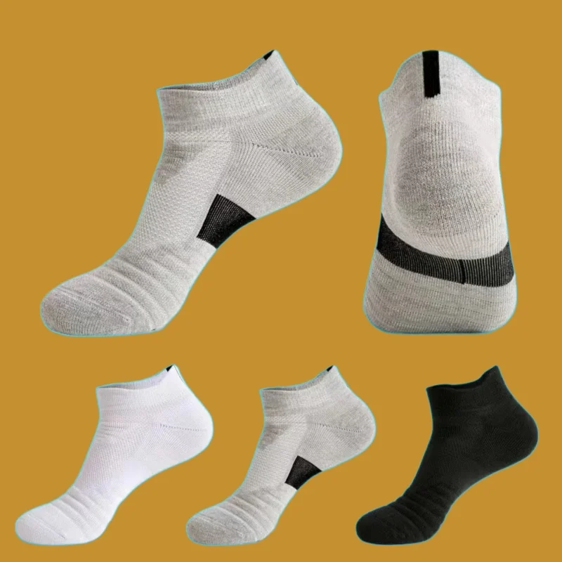 Calcetines náuticos antideslizantes para hombre, medias deportivas informales, transpirables, de algodón a juego, de cintura alta calidad, 5/10 pares