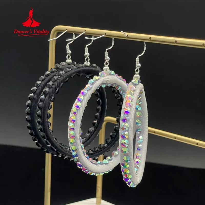 أقراط الرقص اللاتينية للبالغين والأطفال، إكسسوارات المنافسة، قاعة الرقص، الرقص الحديث، مجوهرات أداء أحجار AB