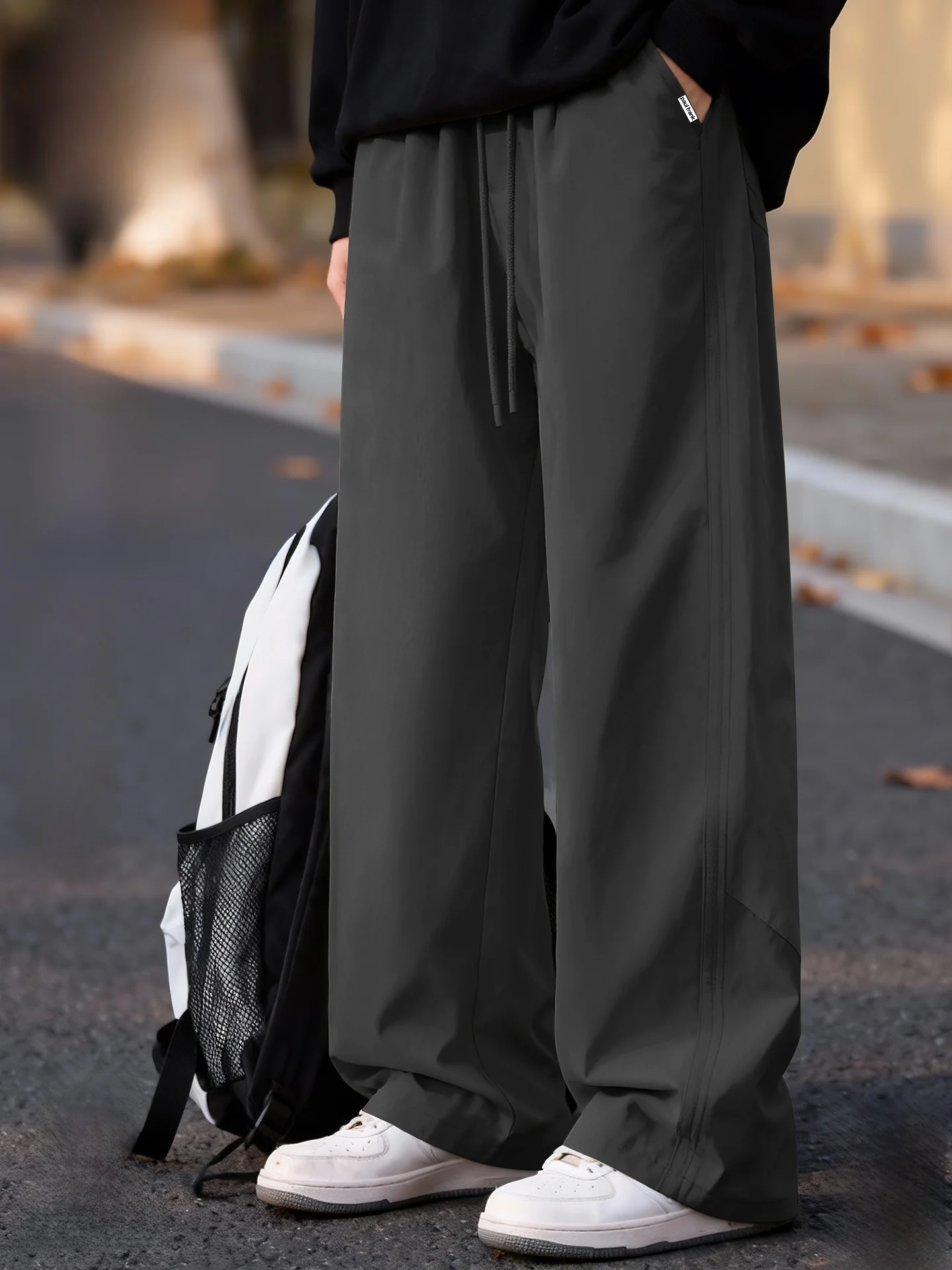 

Men's Fce Lined Straight Leg Casual Pants American Sle Winter Warm Trousers Faionable Straight Cut Trousers