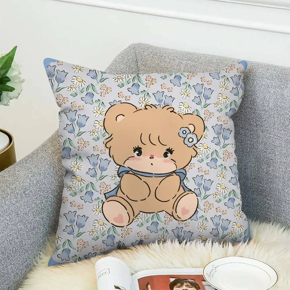 

Cute Mikko Illustrations Pillow Case Double-Sided Printing Cushion Cover 45x45 Decorative Cushions Sofa Home Decor Soft Pillowca