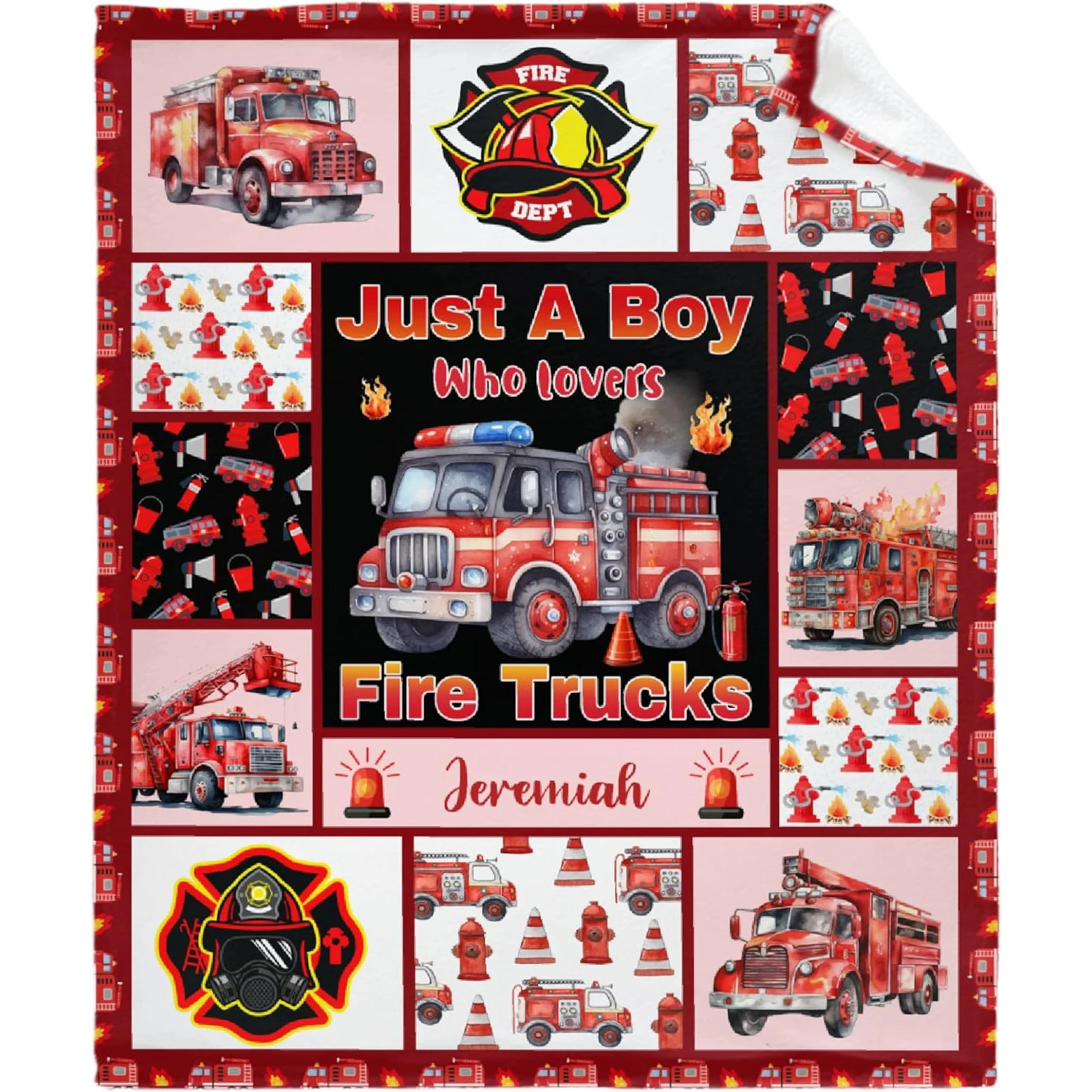 Customized blankets, fire truck customized blankets, Christmas and Children's Day Halloween birthday gifts